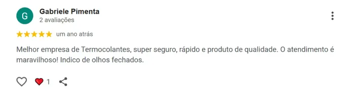 Avaliação de cliente no Google