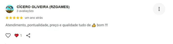 Avaliação de cliente no Google