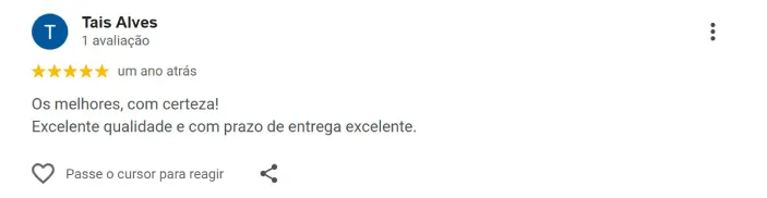 Avaliação de cliente no Google