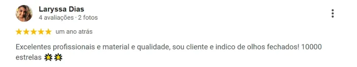 Avaliação de cliente no Google